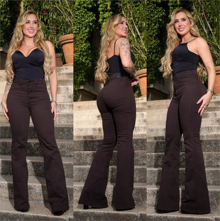 CALÇA FLARE COLOR MARROM